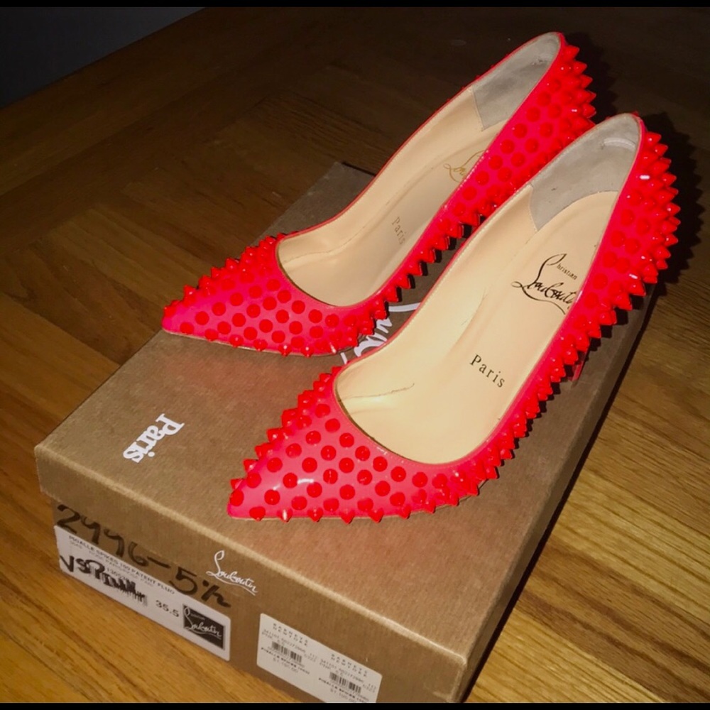 Neon pink Christian Louboutin Red Bottoms